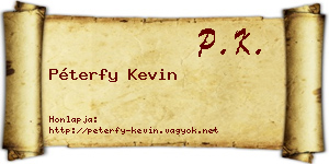 Péterfy Kevin névjegykártya