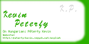 kevin peterfy business card